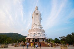 Danang, Vietnam Mar 15:: statue of Guanyin highest in Vietnam at Stock Photography