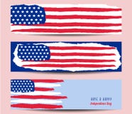 Banner Happy 4th July independence day  with fireworks bacground Royalty Free Stock Image