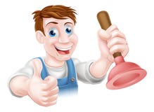Cartoon plunger man Stock Photography