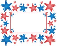 Frame with stars - Happy 4th of July Stock Photos