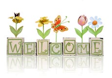 Garden Themed Welcome Sign Stock Image