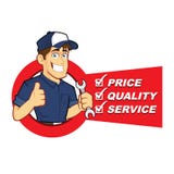 Mechanic with Service List Stock Photos