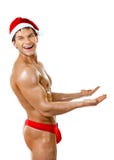 Sexy man Santa Claus Stock Photo