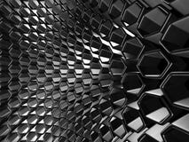 Shiny Hexagon Pattern Dark Metallic Silver Background Stock Image
