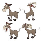  Um grupo de desenhos animados dos burros Imagens de Stock