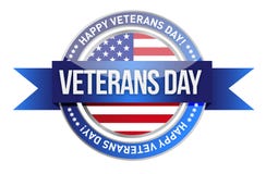 Veterans day. us seal and banner Royalty Free Stock Photography