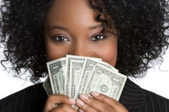 Woman Holding Money Stock Images